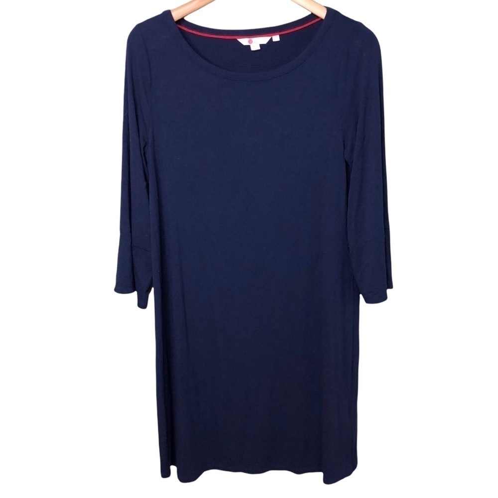 Boden Women’s Jersey Knit Dress 3/4 Length Navy Blue Size 10 Long